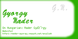 gyorgy mader business card